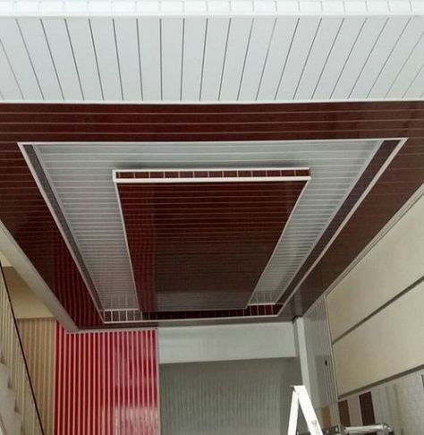 12 Best PVC Ceiling Designs With Pictures In India Pvc Wall Panels Designs, Hall Ceiling, Pvc Ceiling Panels, Plafon Pvc, Simple Ceiling Design, Plafon Gypsum, Down Ceiling Design, Pvc Ceiling Design, Plastic Pop