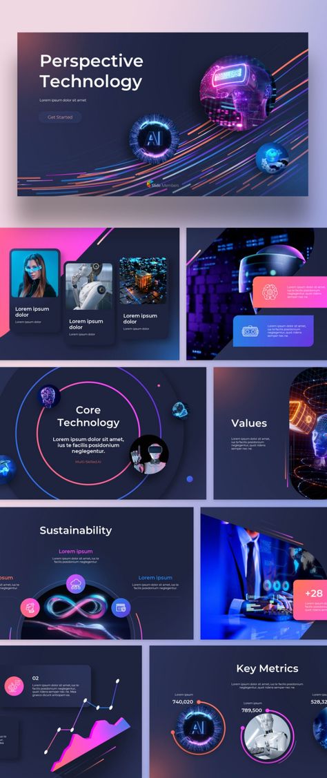 Innovation Background Design, Powerpoint Templates Technology, Metaverse Presentation Design, Futuristic Slide Design, Technology Presentation Template, Ppt Technology Design, Futuristic Infographic Design, Tech Infographic Design, Digital Presentation Design