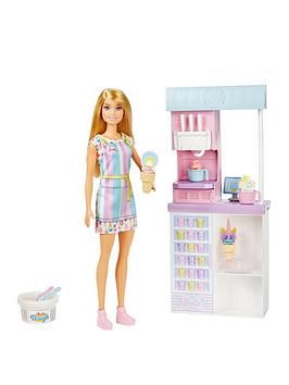 Barbie Ice Cream, Ice Cream Seller, Ice Cream Station, Barbie Kids, Colorful Ice Cream, Striped Apron, Blonde Fashion, Yummy Ice Cream, Ice Cream Print