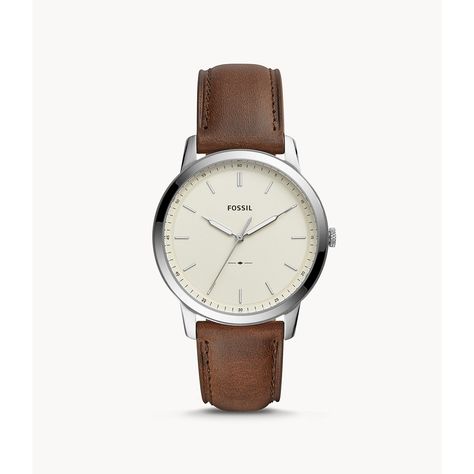 This 44mm Minimalist features a cream satin dial with stick indices, three-hand movement and a brown leather strap. Brown Leather Watch Men, Designer Watches For Men, Cheap Watches For Men, Mens Designer Watches, Minimalist Men, Simple Watches, Brown Accessories, Brown Watches, Minimalist Accessories