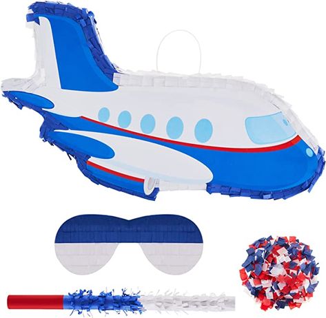 Amazon.com: Airplane Pinata Small Plane Pinata with Blindfold Stick Confetti Airplane Theme Birthday Party Supplies for Kids 4th of July Independence Day Patriotic Carnival Events Decoration, 15.8 x 11.8 x 3 Inch : Toys & Games Airplane Piñata, Airplane Pinata, Airplane Decorations, 1 Pinata, Airplane Party Favors, Planes Birthday Party, Small Plane, Planes Birthday, Birthday Pinata