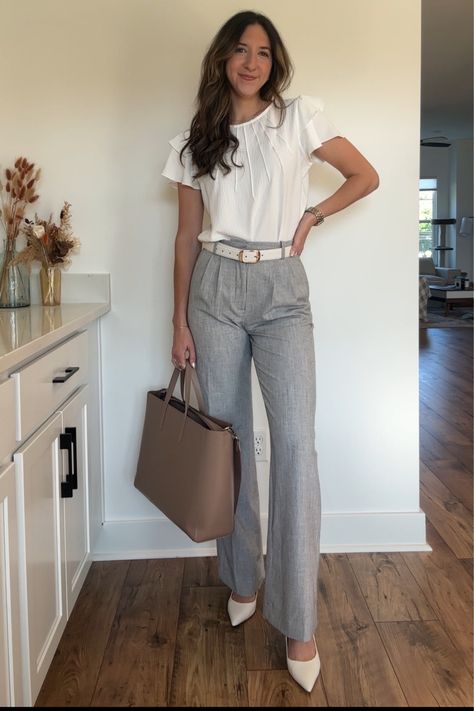 Women's A&F Sloane Tailored Pant curated on LTK Light Gray Slacks Outfit Women, Grey Office Pants Outfit, Gray Pants Outfits Women, Grey Pants Outfit For Work Women, Grey Trousers Outfit Women, Grey Trousers Outfit, Sloane Tailored Pant, Grey Outfits, Slacks Outfit