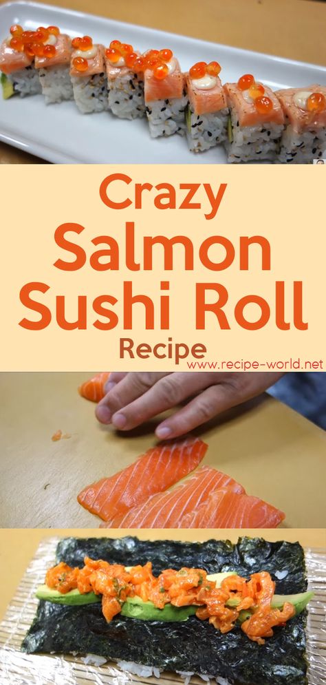 Salmon Sushi Rolls Recipes, Sushi Roll Ideas, Sushi Salmon Recipes, Japanese Keto, Sushi Filling Ideas, Salmon Roll Sushi, Sushi With Salmon, Salmon Sushi Recipes, Type Of Sushi