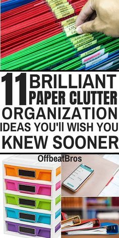 Reduce paper clutter and get organized with these brilliant paper clutter organization ideas. We all know organizing paper clutter is hard but these paper clutter organization ideas will help you organize and get rid of paper cluuter easily and forever. #paperclutter #paperclutterorganization Paper Clutter Organization Ideas, Paper Clutter Solutions, Office Filing System, Home Filing System, Diy Office Organization, Paper Clutter Organization, Decluttering Hacks, Office Organization Files, Diy Organizing