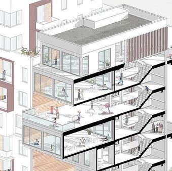 Isometric Section, Section Presentation, Architecture Visualization Photoshop, Section Drawing Architecture, Diagram Illustration, Architecture Foundation, Architecture Portfolio Design, Architecture Panel, Interior Design Presentation