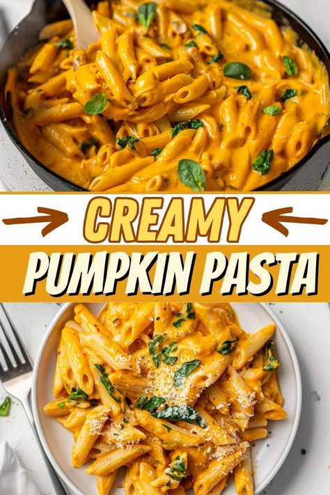 This rich and creamy pumpkin pasta is a quick and easy one-pan dinner with real pumpkin puree. It's cozy and comforting and comes together in a snap. Pumpkin Sage Pasta, Sage Pasta, Creamy Pumpkin Pasta, Dizzy Cook, Pumpkin Recipes Dinner, Pumpkin Pasta Sauce, Migraine Diet, Pumpkin Sauce, Pumpkin Pasta