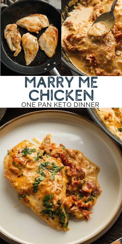 This Marry Me Chicken is an impressive one-pan keto dinner that is restaurant-quality! Tender chicken is simmered in a rich, decadent, and delicious Tuscan-inspired sauce for a delicious meal ready in less than 30 minutes. Marry Me Chicken Whole 30, Marry Me Chicken Thighs Recipe, Keto One Pan Recipes, Sheet Meals, Food Suggestions, Pan Keto, Pan Dishes, Marry Me Chicken, Creamy Chicken Soup