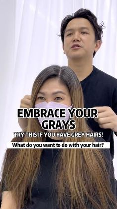 Glen / Highlight / Balayage on Instagram: "Embrace your Grays ✨ Grey Blending hair transformation Prelightening with @milbonmalaysia High Bleach with @olaplex Base Color and Toning with @addicthy_color 3 Silver + 3 Topaz Maintain with @olaplexmalaysia No:4P @nekderx.official #hairreels #hairreelsvideo #reelshair #reelhair #hairtransformation #hairmakeover #hairbeforeandafter #beforeandafterhair #greyblending #embraceyourgrey #ashgrey #ashgreyhair #greybalayage #ashbalayage #milbonmalay Grey Blending Hair, Grey Hair Tones, Brown Hair Going Grey, Ash Brown Hair With Highlights, Ash Tone Hair, Asian Hair Highlights, Ash Brown Hair Balayage, Brown Hair With Silver Highlights, Ash Gray Hair Color