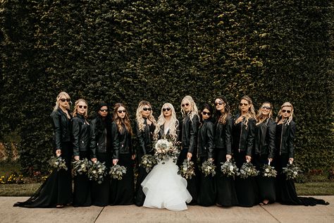 Chic Pnina Tornai Bride Rocked Her Wedding Day Haunted Wedding, Courtney Miller, Biker Wedding, Alternative Wedding Photography, Rock Wedding, Bridesmaid Inspiration, Black Bridesmaids, Goth Wedding, Dark Wedding