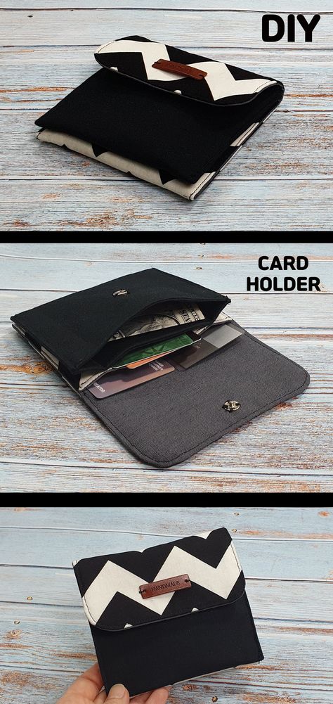 Diy Wallets For Women Sewing Patterns, Simple Wallet Pattern, Diy Ladies Wallet, Small Wallet Diy, Diy Card Holder Wallet, Diy Keychain Wallet, Diy Wallet Easy, Diy Wallet No Sew, Diy Mini Bag