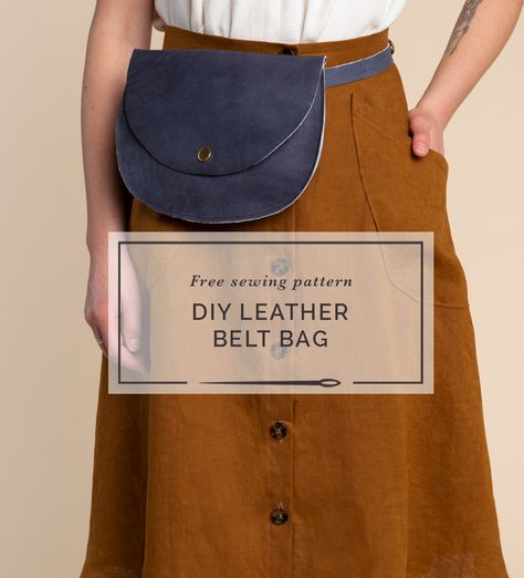 Diy Leather Belt Bag, Free Leather Patterns, Diy Leather Messenger Bag, Diy Purse Patterns, Tote Bag Pattern Leather, Diy Leather Belt, Belt Bag Pattern, Closet Core Patterns, Bag Free Pattern