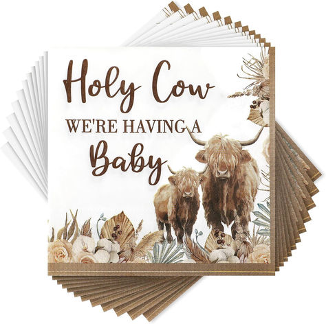 Highland Cow Paper Napkins Decorative Table Napkins Boho Floral Baby Shower Supplies Gender Reveal Party Decorations Western Cattle Table Decor #ad #highlandcow #highlandcowbabyshower #babyshowerideas #babyshowersupplies #babyshowerthemes #highlandcownapkins #holycowwerehavingababy Gender Reveal Ideas For Party Cow Theme, Highland Cow Gender Reveal Ideas, Bull Or Heifer Gender Reveal, Highland Cow Baby Shower Ideas, Holy Cow Were Having A Baby Shower Theme, Highland Cow Baby Shower Theme, New To The Herd Baby Shower Ideas, Cow Baby Shower Theme, Cow Baby Shower