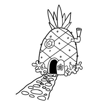 Spongebob House, Spongebob Coloring, Pineapple House, Spongebob Drawings, سبونج بوب, Cartoon Coloring, House Colouring Pages, Easy Coloring, Cartoon Coloring Pages