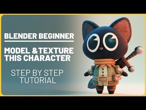 3D Cat - Blender Character Modeling for Beginners | Real-Time Tutorial - YouTube Blender Character Design, Cat Blender, Cute 3d Cat, Blender Character, Nomad Sculpt, Blender Character Modeling, Art Media, Mini Monster, Character Animation