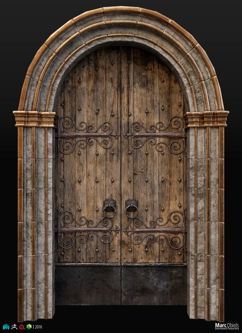 ArtStation - Tower Door, Marc Obiols Royal Doors, Medieval Door, Castle Doors, 3d Reference, Medieval Furniture, Portfolio Art, Big Doors, Door Prop, Haunted Castle