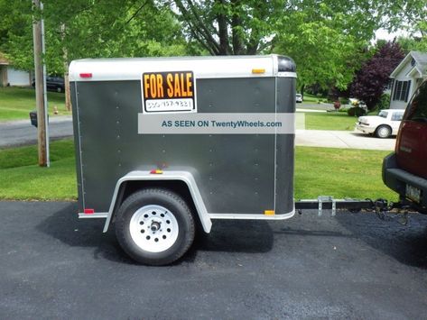 2010 Atlas 4 X 6 Enclosed Cargo / Utility Trailer Enclosed Utility Trailers, Small Cargo Trailers, Beetle Accessories, Utility Trailer Camper, Vw Beetle Accessories, Aluminum Utility Trailer, Cargo Trailers For Sale, Enclosed Cargo Trailers, Camping Trailer Diy