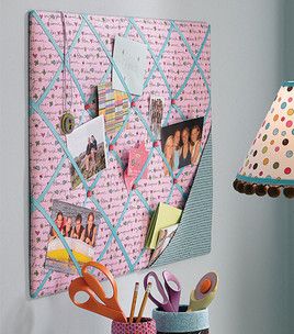 Easy to Make Memo Board for Dorm Room or Kids Bedroom Ribbon Photo Board, Memory Board Ideas, Memory Board Diy, Ribbon Memo Board, Ribbon Board, Crafts Adults, Fabric Corkboard, Fabric Memo Boards, Memory Boards