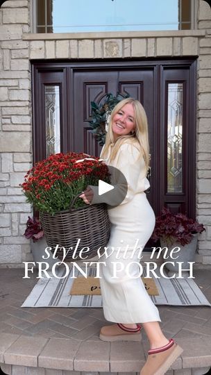 60K views · 6.7K reactions | Style with me 🍂 comment FRONT PORCH for links!

Styling my front porch for fall 🍂 I have been using the same baskets year after year for my real mums and just love them! This is my favorite outdoor rug ever, extremely durable. Added lots of faux pumpkins this year and these pre-lit woven pumpkins are so cute! 

Follow @mrs.vesnatanasic for more home styling ideas and shop everything in my LTK shop @shop.ltk ✨ 

Fall front porch
Fall home decor
Fall decorating
Real mums
Faux pumpkins

#fallfrontporch #frontporchdecor #falldecorating | Vesna Tanasic Patio Fall Decorating Ideas, Fall Porch Ideas 2024, Faux Mums Front Porch, Mums Flowers Front Porch, Small Front Porch Fall Decor Ideas, Front Porch Rug Ideas, Mums Front Porch Fall Displays, Porch Mums, Home Styling Ideas