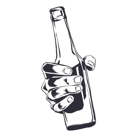 Bottle hand illustrartion #AD , #AFFILIATE, #Sponsored, #illustrartion, #hand, #Bottle Beer Bottle Illustration, Beer Cartoon, Anniversary Poster, Graphic Desi, Bottle Drawing, Beer Ad, Layout Template, Merchandise Design, Hand Illustration