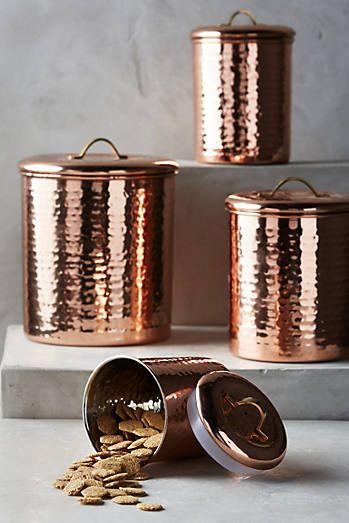 Modern Farmhouse Style Kitchen, Copper Decor, Copper Kitchen, Interior Modern, Farmhouse Style Kitchen, Kitchen Canisters, Ikea Kitchen, Modern Farmhouse Style, Canister Sets