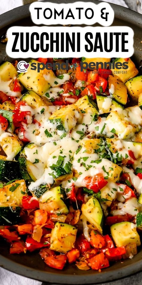 Zucchini Tomato Pepper Recipes, Squash Zucchini And Tomato Recipes, Sautéed Zucchini And Tomatoes, Tomatoes Zucchini Recipes, Zucchini And Canned Tomato Recipes, Zucchini Sautee Recipes, Recipe With Zucchini And Tomatoes, Zucchini In Red Sauce, Zucchini Tomato Cheese