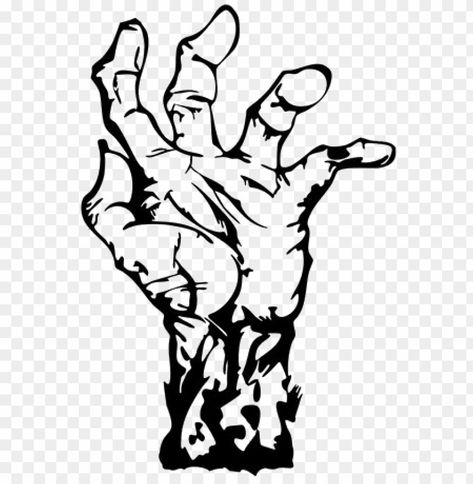 Hand Coming Out Of Grave, Zombie Hand Drawing, Grave Drawing, Hands Cartoon, Zombie Hands, Zombie Hand, Hand Drawing Reference, Clear Background, Cricut Craft Room