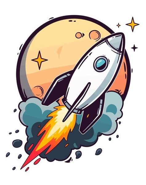 Rocket vectors, photos and PSD files | Free download Rocket Cartoon, Rocket Logo, Rockets Logo, Logo Mascot, Space Rocket, Kids Room Design, Bday Ideas, Cartoon Style, Psd Files