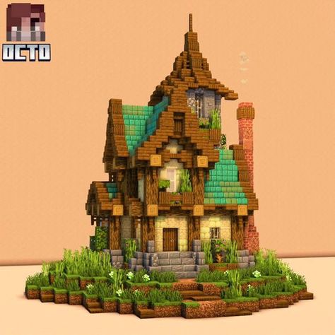 Zicxa Photos, Minecraft Starter House, Minecraft Steampunk, Cute Gaming, Bangunan Minecraft, Minecraft Cottage, Easy Minecraft Houses, Minecraft House Tutorials, Minecraft Castle