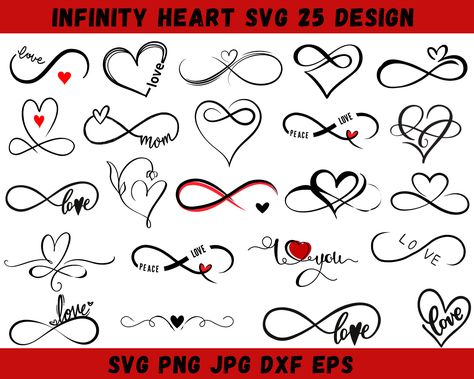 Heart Infinity Symbol Tattoo, Love Symbols Heart, Infinite Love Tattoo, Infinity Heart Tattoo, Small Infinity Tattoos, Mommy Daughter Tattoos, Heart With Infinity Tattoo, Infinity Symbol Design, Love Symbol Tattoos