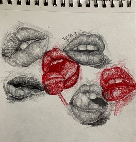 #lips#eyes#features#red#drawings#pencil Eye Lips Drawing, Red Pencil Sketch, Red Pen Drawings, Interesting Hobbies, Eyes Features, Prismacolor Art, Pen Art Drawings, Lips Drawing, Mini Drawings