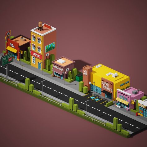 Voxel Games, Minecraft Modern City, Cool Things To Build, City Games, 3d Modeling Tutorial, Low Poly Games, Board Game Design, Paper City, Isometric Art