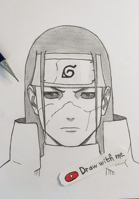 Naruto Characters Sketch Pencil, Hashirama Senju Sketch, Kakashi Drawing Pencil, Naruto All Characters Drawing, Hashirama Sketch, Cool Anime Drawing Pencil, Hashirama Senju Drawing, Pencil Drawings Anime Characters Sketch, Naruto Character Drawing