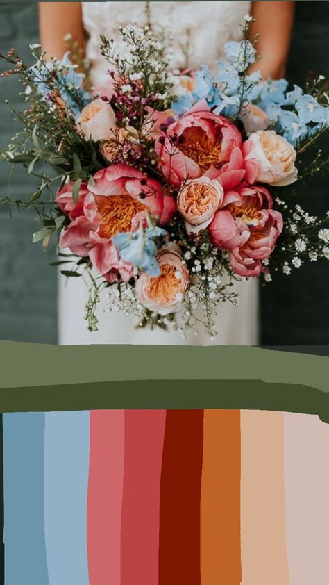 Fall Colorful Wedding Flowers, Colorful Rustic Wedding Decor, Wedding Color Schemes March, Warm Tone Wedding Colors, Spring Wedding Colors Schemes Rustic, Bright Wedding Colors, Wedding Color Pallet, March Wedding, Spring Wedding Colors