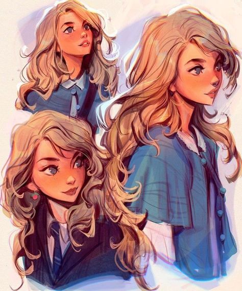 Buku Harry Potter, Images Harry Potter, Potter Art, Harry Potter Drawings, Luna Lovegood, Harry Potter Fan Art, Harry Potter Art, Arte Fantasy, Digital Art Girl