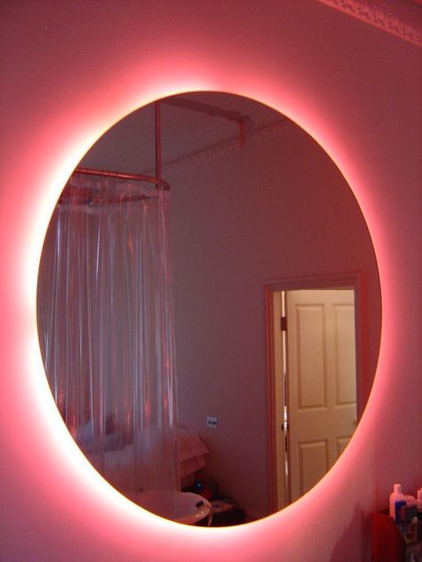 Neon Bathroom, Tiktok Selfie, Toilet Mirror, House Aesthetics, Mirror Makeover, Mirror Ideas, Small Toilet, Mirror Bathroom, Trendy Bathroom