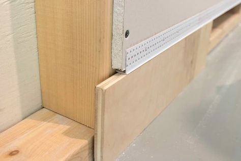 Create Flush Baseboards with Architectural L Bead | Trim-Tex | Drywall Solutions Vinyl Corner, Trim Tex, How To Install Baseboards, Modern Baseboards, Drywall Finishing, Baseboard Trim, Floor Trim, Base Trim, Door Trims