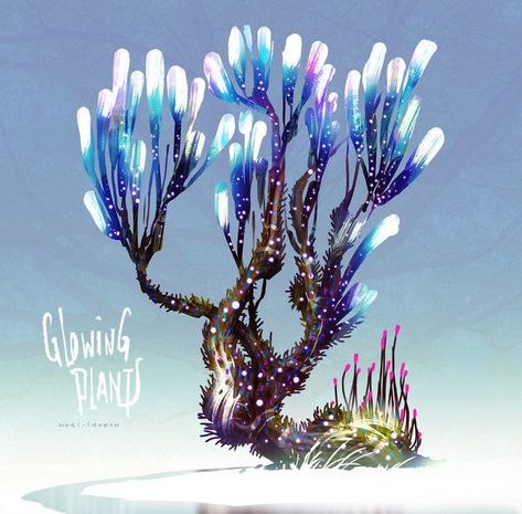 Nice fantasy plant inspiration Glowing Plants, Concept Art Landscape, Alien Plants, Underwater Plants, Alien Concept, Alien Concept Art, Alien Worlds, Plant Drawing, 판타지 아트