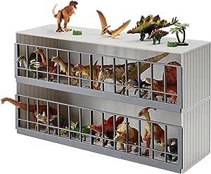 Yamazaki Home Two-Tier Toy Dinosaur and Animal Display Storage Rack, Childrens' Toy Bin Organizer Box, Plastic, Stackable, No Assembly Req. Toy Bin Organizer, Toy Animals, Úložný Box, Toy Bins, Toy Display, Toy Storage Boxes, Closet Accessories, Display Storage, Dinosaur Toys