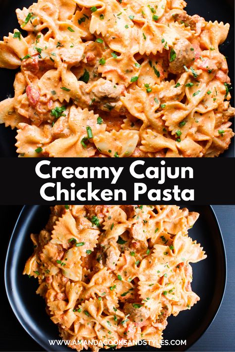 Chicken Cajun Pasta, Pasta Dinner Recipes Chicken, Creamy Tomato Chicken, Chicken Bowtie Pasta, Chicken Cajun, Pasta Cajun, Creamy Cajun Chicken, Cajun Chicken Pasta Recipes, Cajun Chicken Recipes