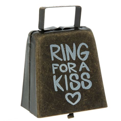 Ring For A Kiss Metal Cowbell -  #Cowbell #Kiss #Metal #Ring Kissing Bells, Hobby Lobby Crafts, Reception Gifts, Wedding Extras, Hobby Lobby Christmas, Cowboy Wedding, Country Theme Wedding, Wedding Kiss, Brass Bell