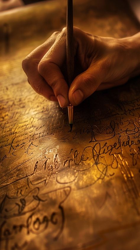 "Historical Manuscript Writing: An illuminated view of a #scribe diligently inscribing antique script on a timeworn #vellum using a quill. #calligraphy #heritage #illumination #antiquity #retroart #aiart #aiphoto #stockcake ⬇️ Download and 📝 Prompt 👉 https://stockcake.com/i/historical-manuscript-writing_493529_1039664" Manuscript Writing, Writing Images, City Of God, Writing Essentials, Feather Quill, Vintage Writing, Vintage Pens, Cursive Handwriting, Antique Design