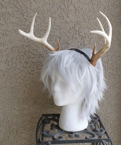 Antler Queen, Satyr Costume, Therian Gear, Doe Deer, Tears Art, Deer Horns, Black Deer, Antler Headband, Deer Fawn