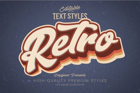 Ad: Retro Vintage Illustrator Text Style by Designow Group on @creativemarket. Designow is proud to present you a Text Style, handcrafted for Adobe Illustrator (CS6+). The style is included in the Live Preview File, #creativemarket Australian Fish, Cafe Logos, Logos Color, Illustrator Text, Logos Photography, Logos Vintage, Logos Retro, Retro Logo Design, Adobe Illustrator Cs6