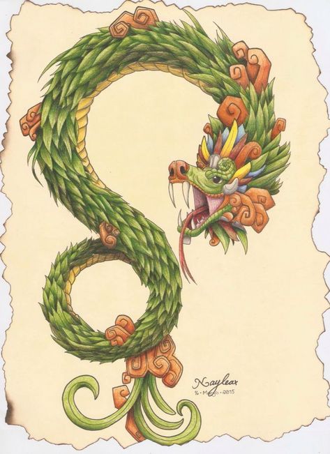 Quetzalcoatl Art, Quetzalcoatl Tattoo, Mayan Tattoos, Mexican Tattoo, Feathered Serpent, Serpent Tattoo, Aztec Tattoo Designs, Maya Art, Aztec Culture