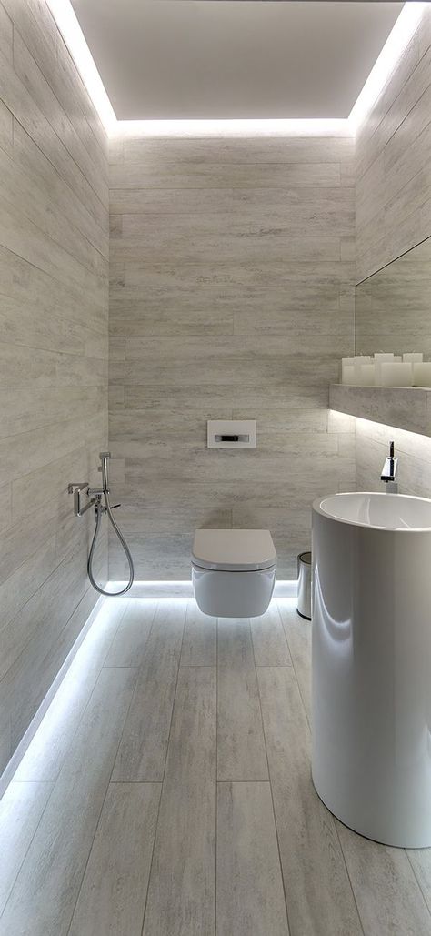 Design Ložnic, Hidden Lighting, Bilik Air, Minimal Interior Design, Modern Toilet, Small Bathroom Ideas Modern, Remodel Bathroom, Loft Design, Minimalism Interior