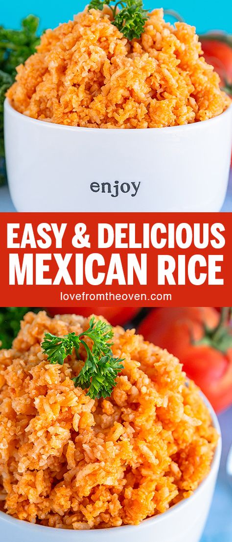 Simple Asian Rice, Food To Make At Home, Homemade Mexican Rice, Easy Mexican Rice, Mexican Rice Easy, Love From The Oven, Spanish Rice Recipe, Authentic Mexican Recipes, Mexican Rice Recipes