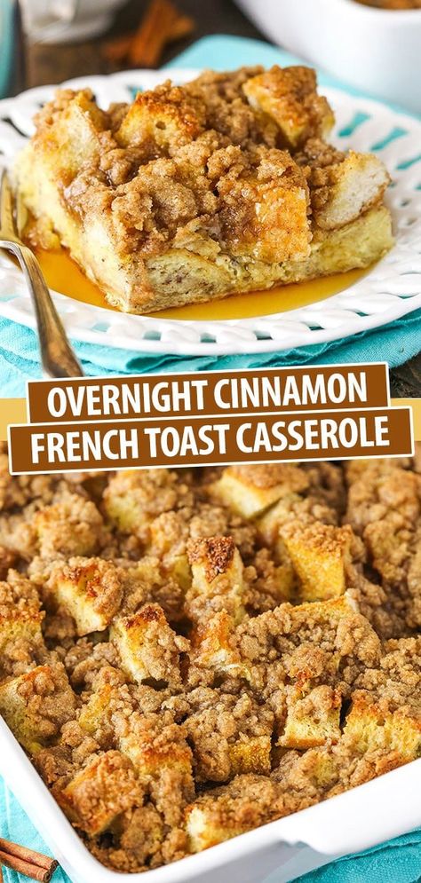 Cinnamon Baked French Toast, Overnight Baked French Toast, Cinnamon French Toast Casserole, Cinnamon French Toast Bake, French Toast Casserole Easy, Baked French Toast Casserole, Thanksgiving Brunch, French Toast Casserole Overnight, Thanksgiving Breakfast