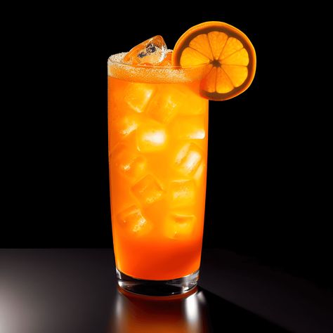 Ingredients: Vodka:1.5 oz · Fresh Orange Juice:4 oz · Triple Sec:0.5 oz · Splash of Sprite:1 oz · Orange Slice:1 · Garnish with Maraschino Cherry:1 Orange Crush Cocktail, Kamikaze Cocktail, Bees Knees Cocktail, Bramble Cocktail, Harvey Wallbanger, Tart Flavors, Strong Cocktails, Fresh Orange Juice, Orange Juice Concentrate