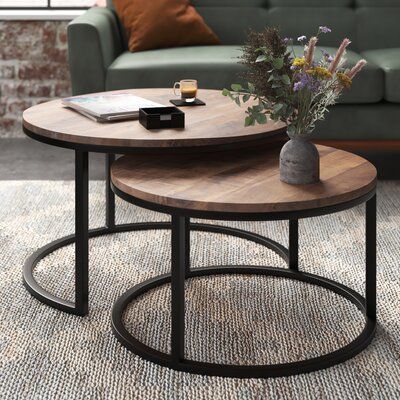 Circle Coffee Tables, Nesting Accent Tables, Brown Coffee Table, Living Room Table Sets, Living Comedor, Alarm Clocks, Black Coffee Tables, Coffee Table Set, Backyard Deck