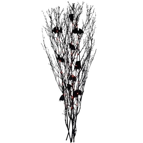 Northlight 4' Black Glittered Halloween Branch with Bats - Orange LED Lights | BJ's Wholesale Club Halloween Branches, Orange Led Lights, Clean Metal, Artificial Branches, Floor Vases, Twig Branch, Glitter Design, Christmas Central, Halloween Trees